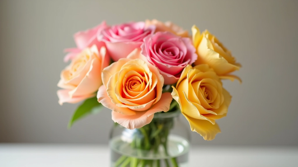 Colourful fresh flowers arranged in vase
