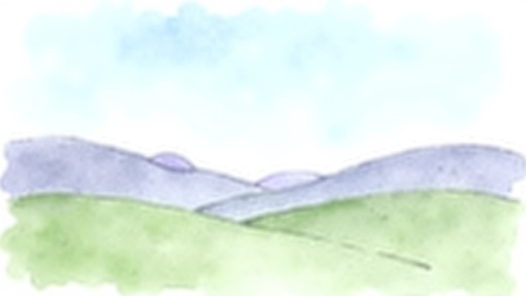 Simple beginner watercolour painting of landscape with sky, hills, and simple foreground elements